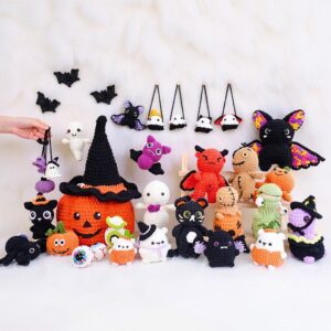25-in-1 Halloween Amigurumi Crochet Pattern Bundle - Spooky & Cute DIY Stuffed Toys - Instant Download PDF