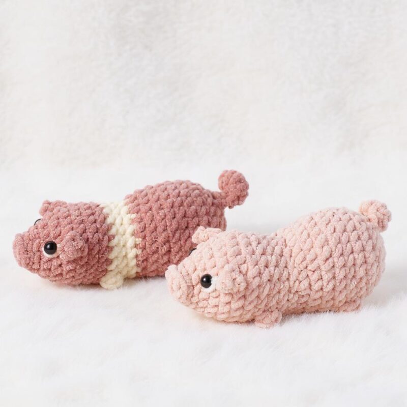 Piggy Duo Amigurumi Crochet Pattern - No-Sew - DIY Stuffed Animal Toy - Instant Download PDF - Image 2