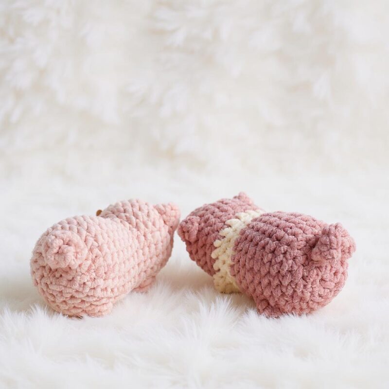 Piggy Duo Amigurumi Crochet Pattern - No-Sew - DIY Stuffed Animal Toy - Instant Download PDF - Image 3