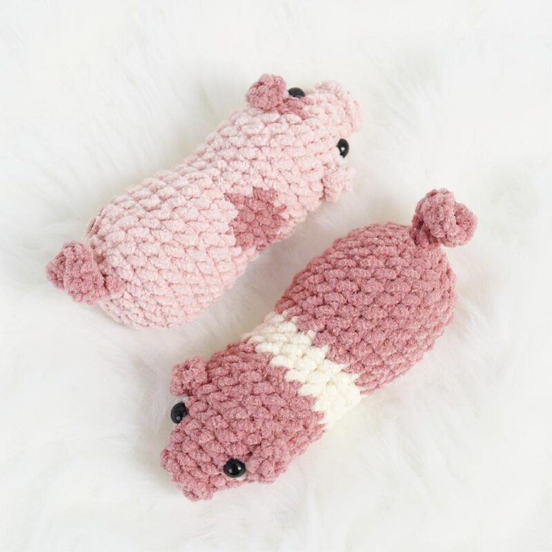 Piggy Duo Amigurumi Crochet Pattern - No-Sew - DIY Stuffed Animal Toy - Instant Download PDF - Image 4