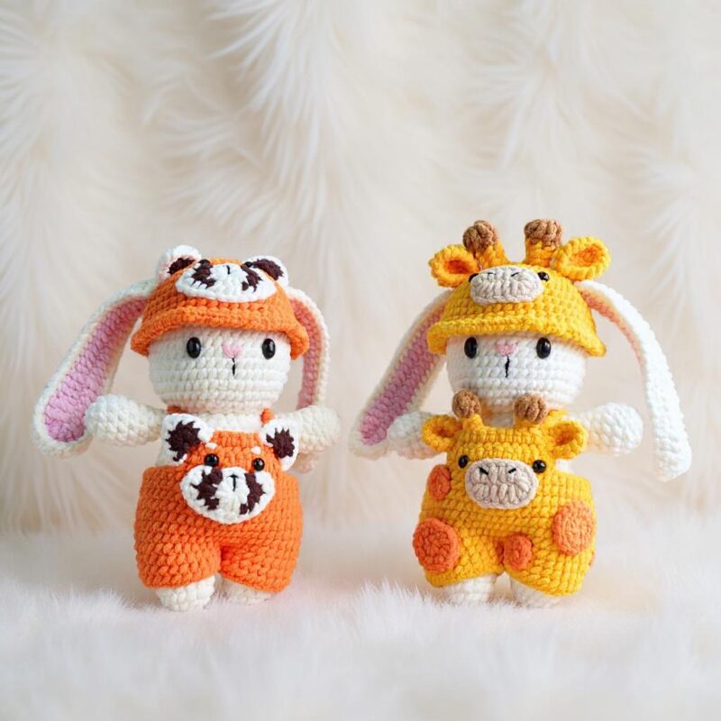Adventurous Bunny Amigurumi Crochet Pattern - Adorable Outfit Bundle - DIY Stuffed Animal Toy - Instant Download PDF