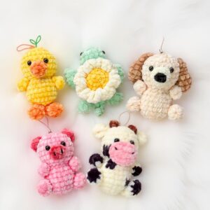 Animal Friends Keychain Amigurumi Crochet Pattern - Adorable DIY Stuffed Animal Toy - Instant Download PDF