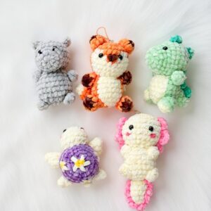 Animal Friends Amigurumi Crochet Pattern - Adorable Set - DIY Animal Keychains - Instant Download PDF