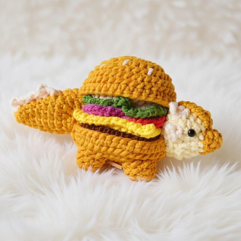 Ankylo Burger Amigurumi Crochet Pattern - Adorable DIY Stuffed Dinosaur Toy - Instant Download PDF - Image 2