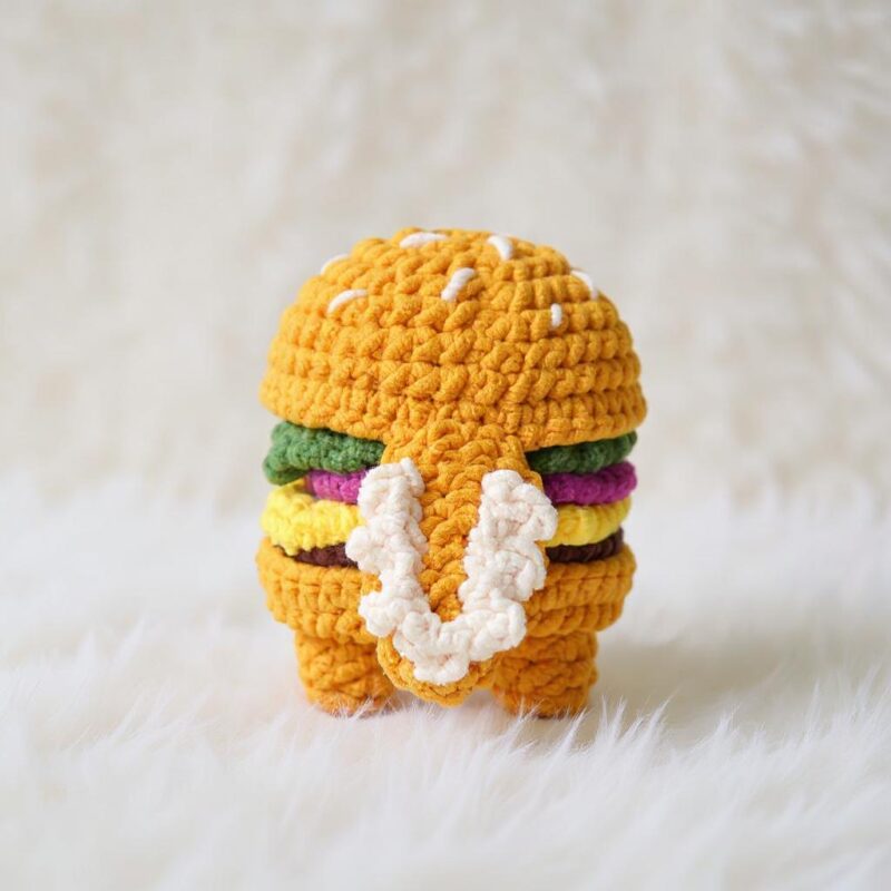 Ankylo Burger Amigurumi Crochet Pattern - Adorable DIY Stuffed Dinosaur Toy - Instant Download PDF - Image 4