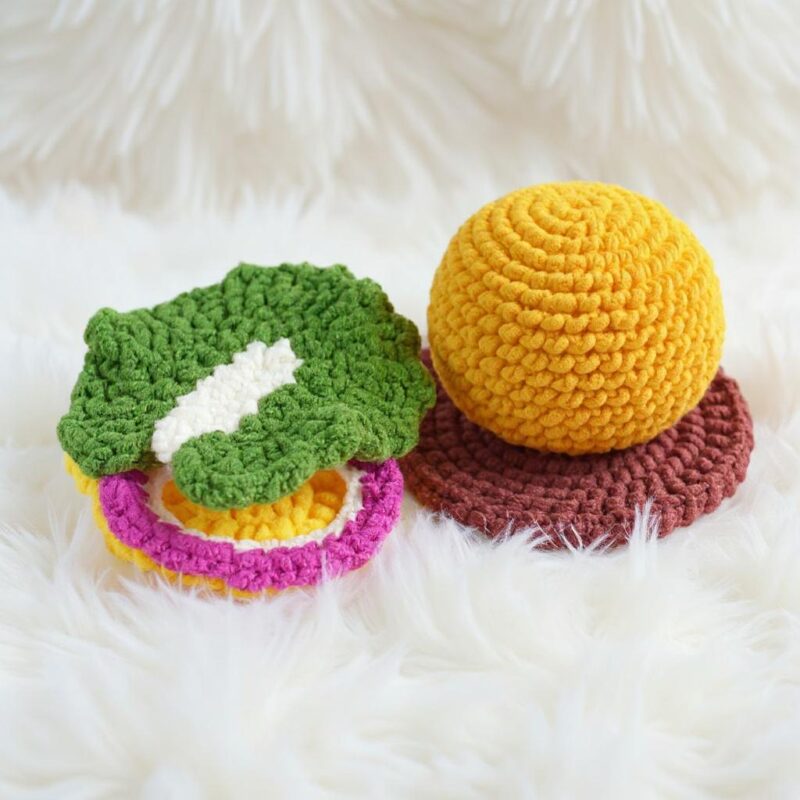 Ankylo Burger Amigurumi Crochet Pattern - Adorable DIY Stuffed Dinosaur Toy - Instant Download PDF - Image 6