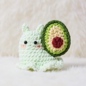 Avocado Snail Amigurumi Crochet Pattern - No-Sew - DIY Stuffed Animal Toy - Instant Download PDF