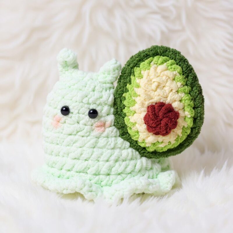 Avocado Snail Amigurumi Crochet Pattern - No-Sew - DIY Stuffed Animal Toy - Instant Download PDF - Image 2