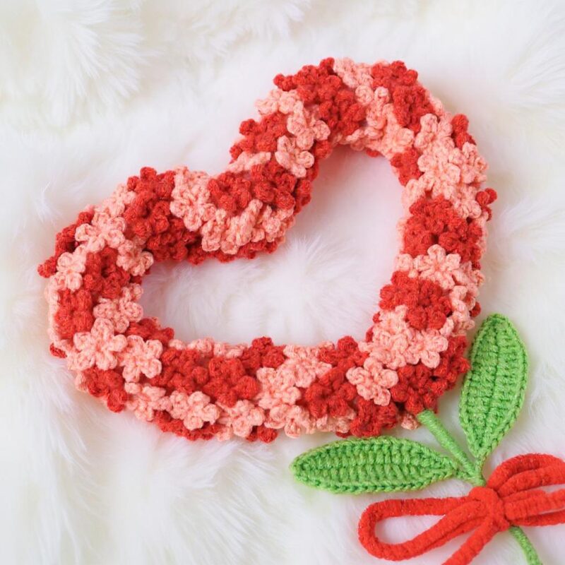 Baby's Breath Heart Wreath Crochet Pattern - Romantic DIY Floral Home Decor - Instant Download PDF - Image 3