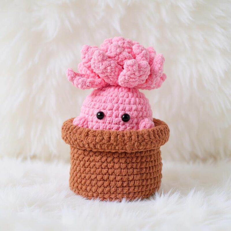 Pink Echeveria Amigurumi Crochet Pattern - Cute DIY Potted Succulent - Instant Download PDF - Image 2