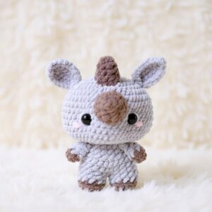 Baby Rhino Amigurumi Crochet Pattern - Adorable DIY Stuffed Animal Toy - Instant Download PDF