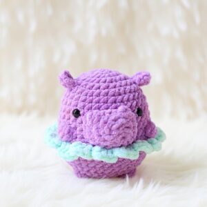 Ballerina Hippo Amigurumi Crochet Pattern - No-Sew DIY Stuffed Animal Toy - Instant Download PDF