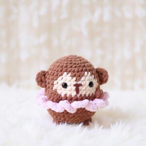 Ballerina Monkey Amigurumi Crochet Pattern - No-Sew DIY Stuffed Animal Toy - Instant Download PDF