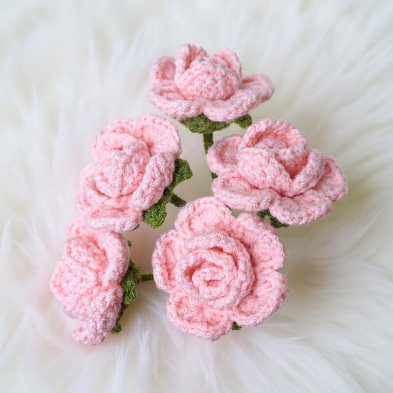 Miniature Rose Flowers Crochet Pattern - Elegant DIY Doll Accessories & Decor - Instant Download PDF - Image 4