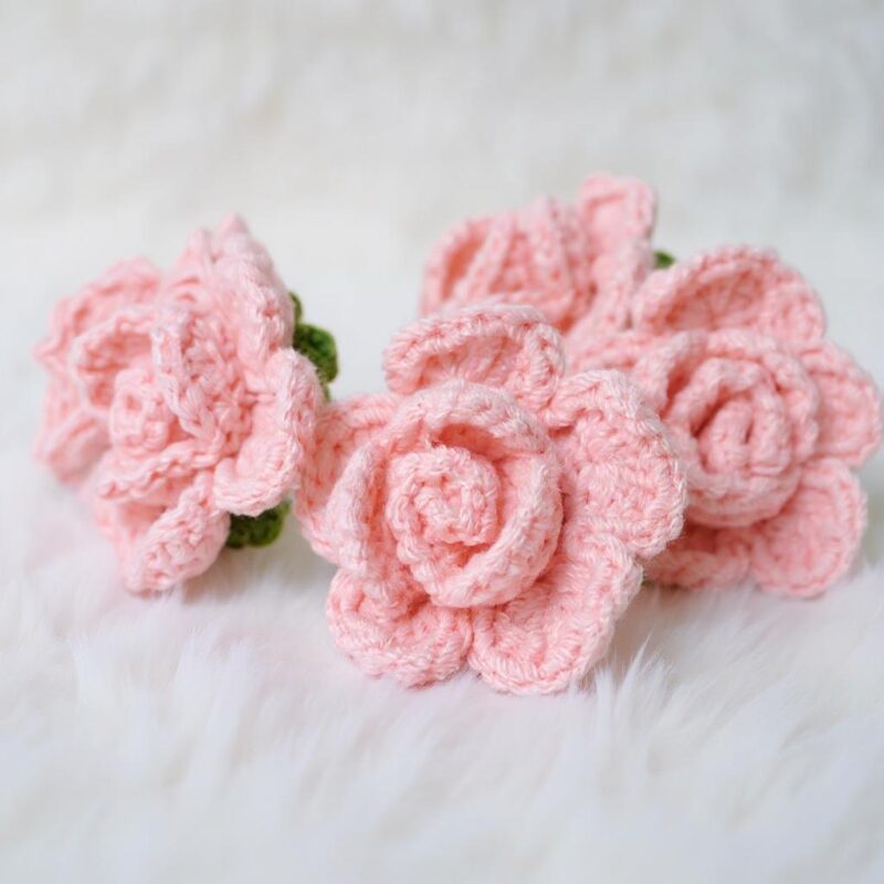Miniature Rose Flowers Crochet Pattern - Elegant DIY Doll Accessories & Decor - Instant Download PDF - Image 5