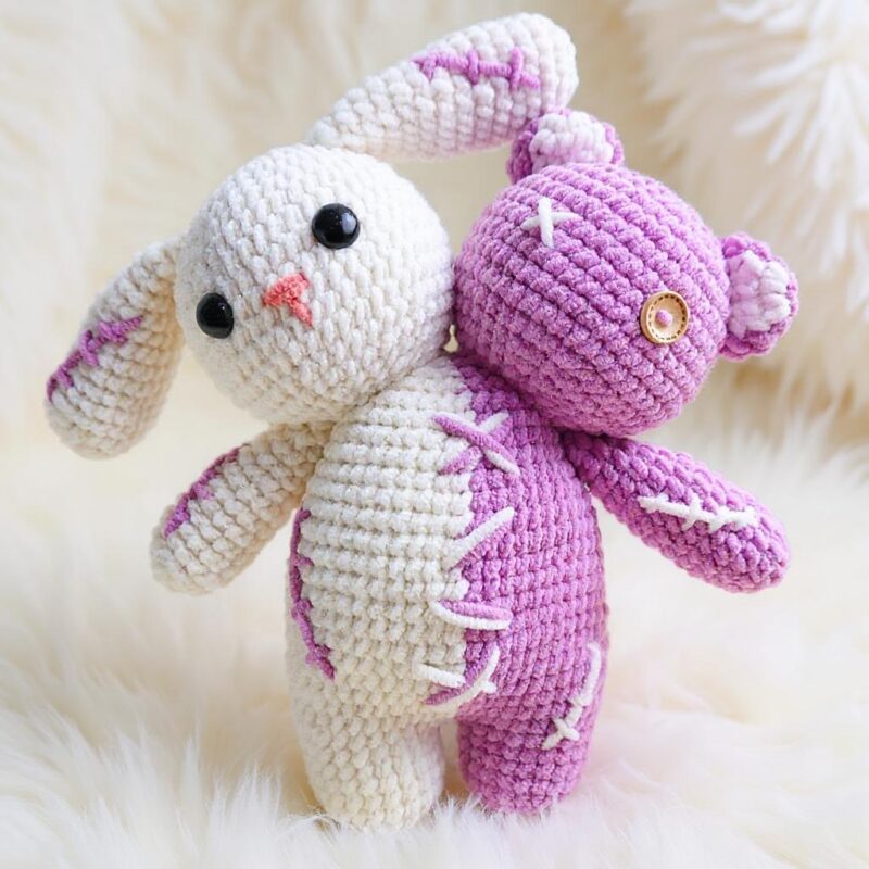 Bear and Bunny Amigurumi Crochet Pattern - Adorable DIY Stuffed Animal Toy - Instant Download PDF - Image 3