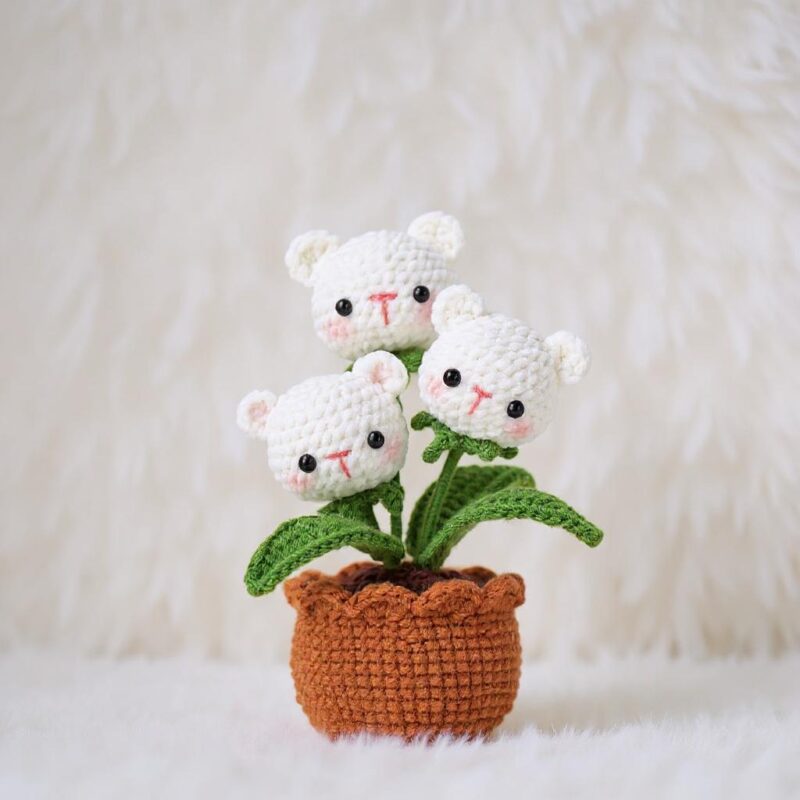 Flower Pot Bear Amigurumi Crochet Pattern - Adorable DIY Stuffed Animal - Instant Download PDF