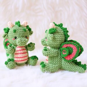 Begonia Leaf Dragon Amigurumi Crochet Pattern - Whimsical DIY Stuffed Animal Toy - Instant Download PDF