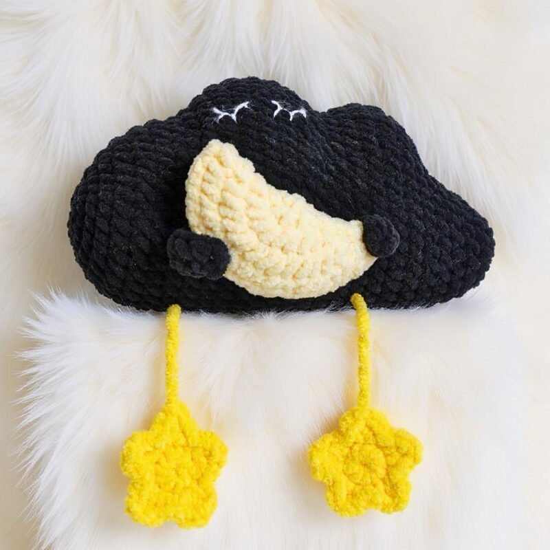 Cloud and Moon Amigurumi Crochet Pattern - Adorable DIY Stuffed Toy - Instant Download PDF - Image 2