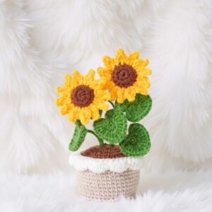 Blooming Sunflower Pot Amigurumi Crochet Pattern - Adorable DIY Potted Plant - Instant Download PDF