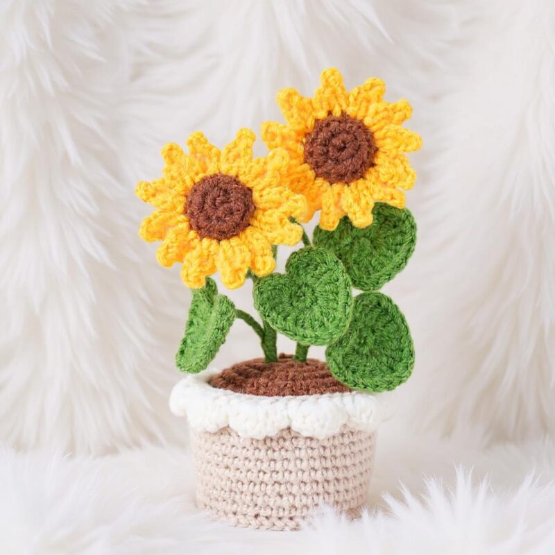 Blooming Sunflower Pot Amigurumi Crochet Pattern - Adorable DIY Potted Plant - Instant Download PDF - Image 2
