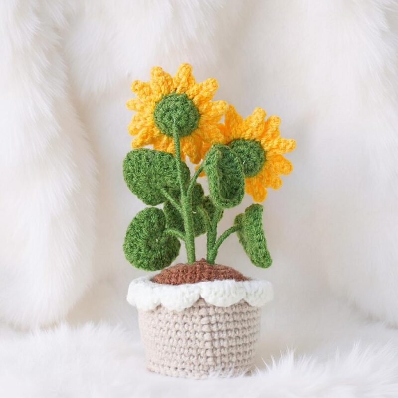Blooming Sunflower Pot Amigurumi Crochet Pattern - Adorable DIY Potted Plant - Instant Download PDF - Image 4