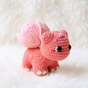 Blossom Cherrysaur Amigurumi Crochet Pattern - Adorable DIY Stuffed Dinosaur Toy - Instant Download PDF