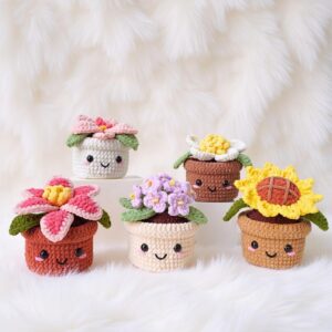 Flower Bouquet Amigurumi Crochet Pattern - Whimsical DIY Floral Decor - Instant Download PDF