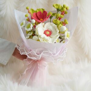 Flower Bouquet Amigurumi Crochet Pattern - Elegant DIY Handmade Decor - Instant Download PDF