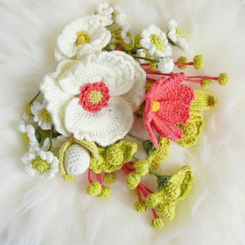 Flower Bouquet Amigurumi Crochet Pattern - Elegant DIY Handmade Decor - Instant Download PDF - Image 10