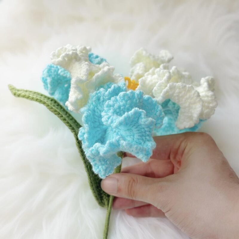 Blue Iris Flower Crochet Pattern - Realistic DIY Flower Bouquet & Home Decor - Instant Download PDF - Image 6
