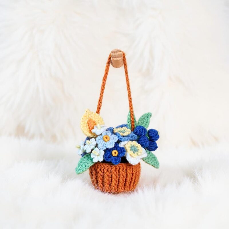 Car Hanging Basket Amigurumi Crochet Pattern - Charming DIY Car Charm Decor - Instant Download PDF - Image 2