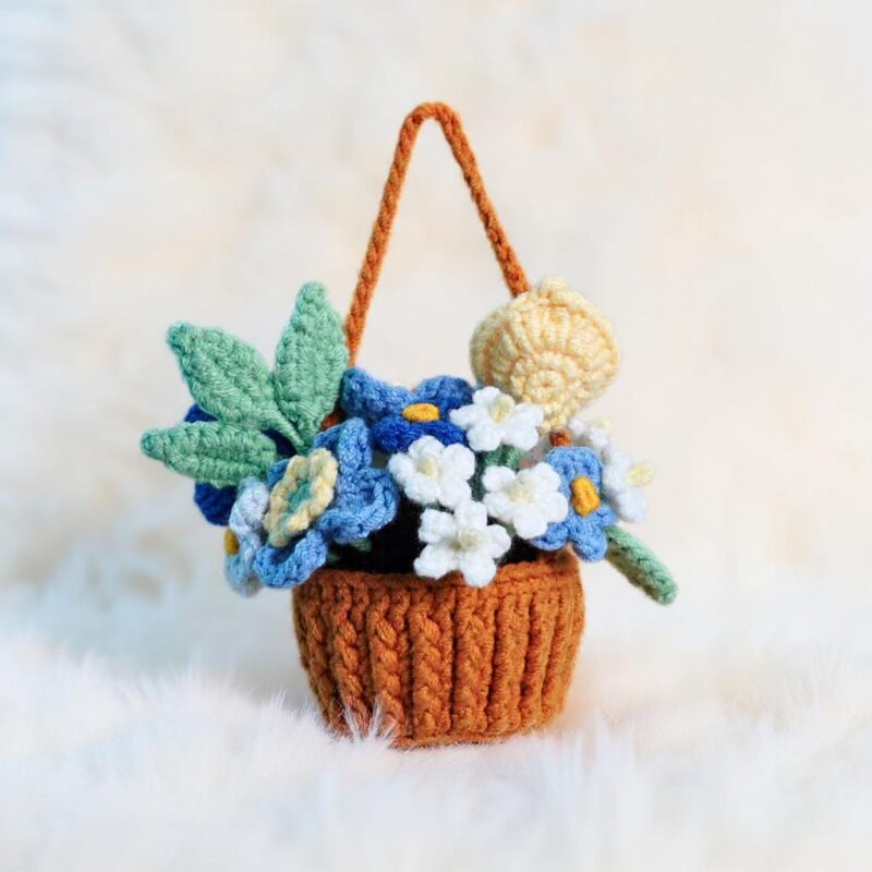 Car Hanging Basket Amigurumi Crochet Pattern - Charming DIY Car Charm Decor - Instant Download PDF - Image 3