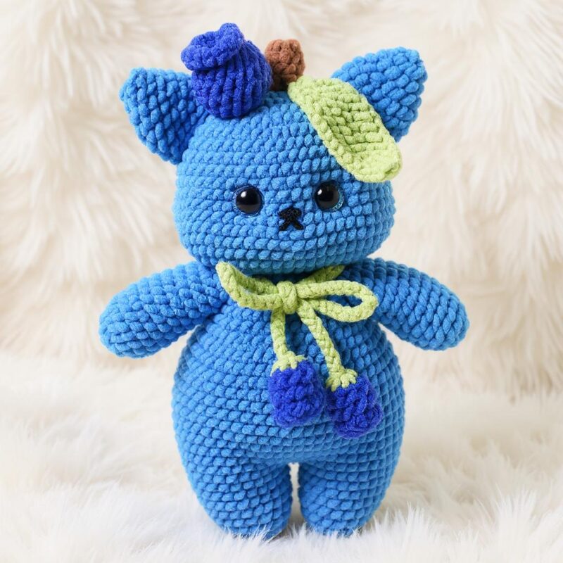 Blueberry Cat Amigurumi Crochet Pattern - Adorable DIY Stuffed Animal Toy - Instant Download PDF - Image 4
