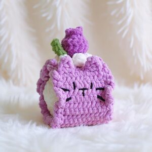 Blueberry Cat Swiss Roll Amigurumi Crochet Pattern - Adorable DIY Stuffed Animal Toy - Instant Download PDF