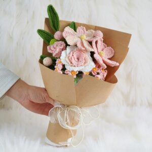 Blush Flower Bouquet Amigurumi Crochet Pattern - Beautiful DIY Handmade Decor - Instant Download PDF