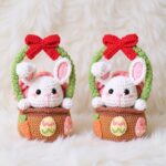 Bunny Basket Amigurumi Crochet Pattern - Adorable DIY Handmade Basket - Instant Download PDF