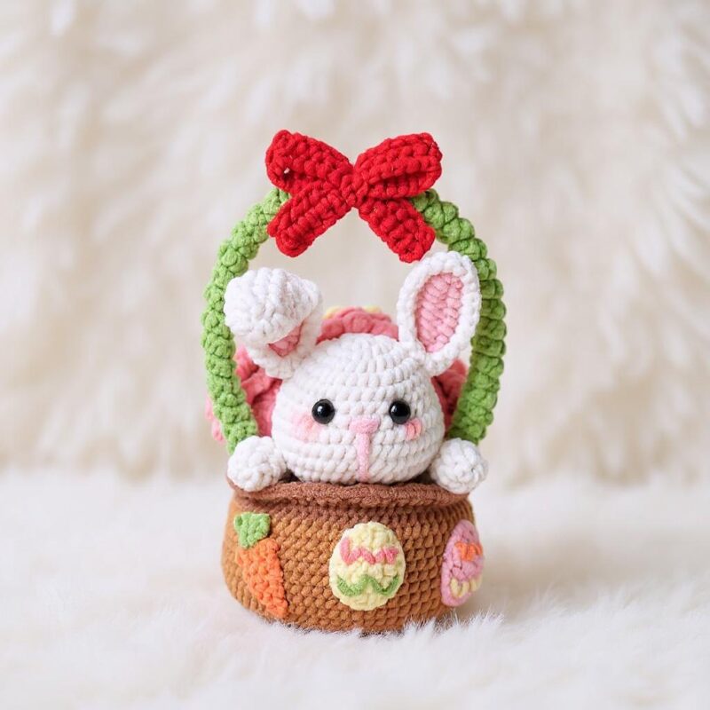 Bunny Basket Amigurumi Crochet Pattern - Adorable DIY Handmade Basket - Instant Download PDF - Image 2