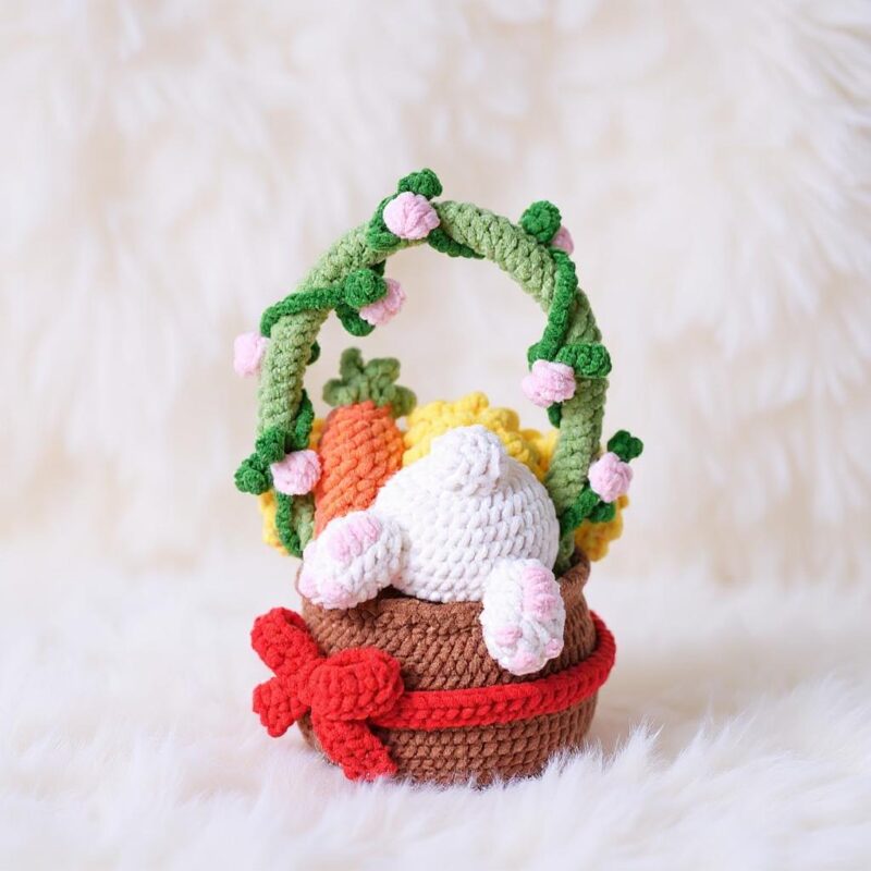 Bunny Basket Amigurumi Crochet Pattern - Adorable DIY Handmade Basket - Instant Download PDF - Image 4