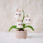 Bunny Bellflower Pot Amigurumi Crochet Pattern - Adorable DIY Stuffed Animal Toy - Instant Download PDF
