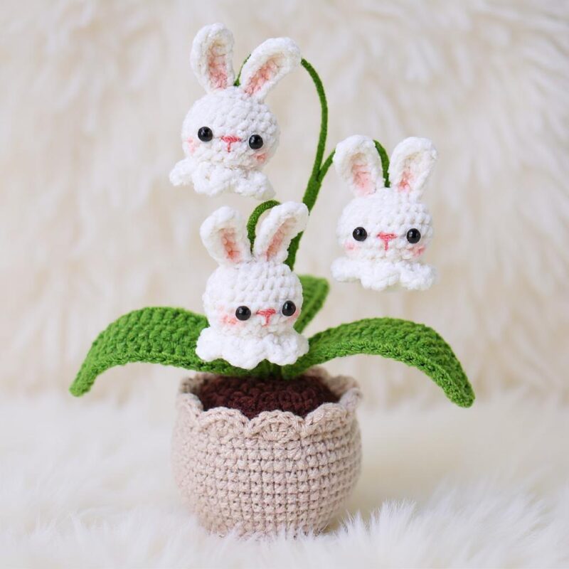 Bunny Bellflower Pot Amigurumi Crochet Pattern - Adorable DIY Stuffed Animal Toy - Instant Download PDF - Image 3