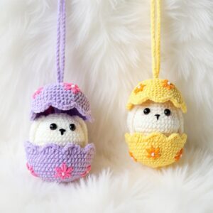 Bunny in Egg Amigurumi Crochet Pattern - Adorable DIY Easter Hanging Ornament - Instant Download PDF