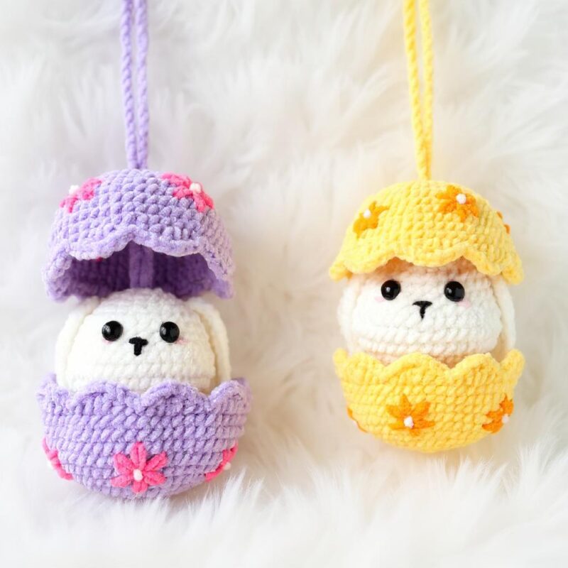 Bunny in Egg Amigurumi Crochet Pattern - Adorable DIY Easter Hanging Ornament - Instant Download PDF - Image 2