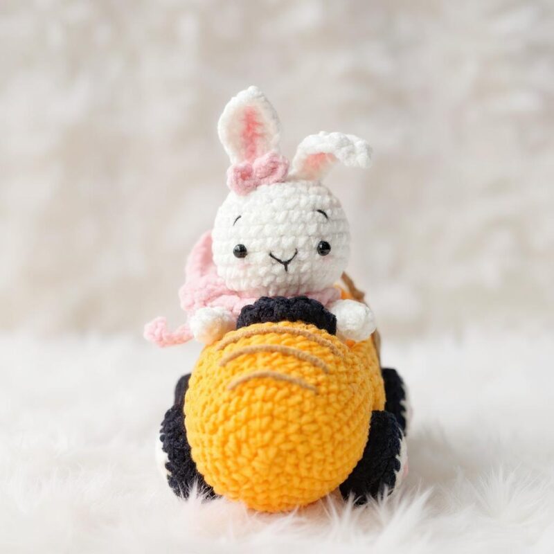 Bunny in Carrot Car Amigurumi Crochet Pattern - Adorable DIY Stuffed Animal Toy - Instant Download PDF - Image 2