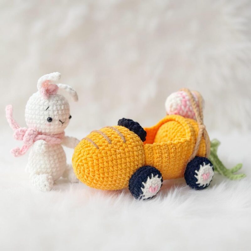 Bunny in Carrot Car Amigurumi Crochet Pattern - Adorable DIY Stuffed Animal Toy - Instant Download PDF - Image 4