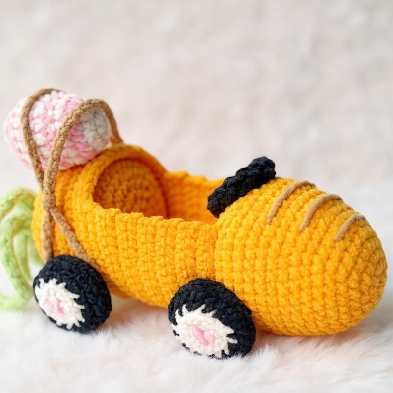 Bunny in Carrot Car Amigurumi Crochet Pattern - Adorable DIY Stuffed Animal Toy - Instant Download PDF - Image 5