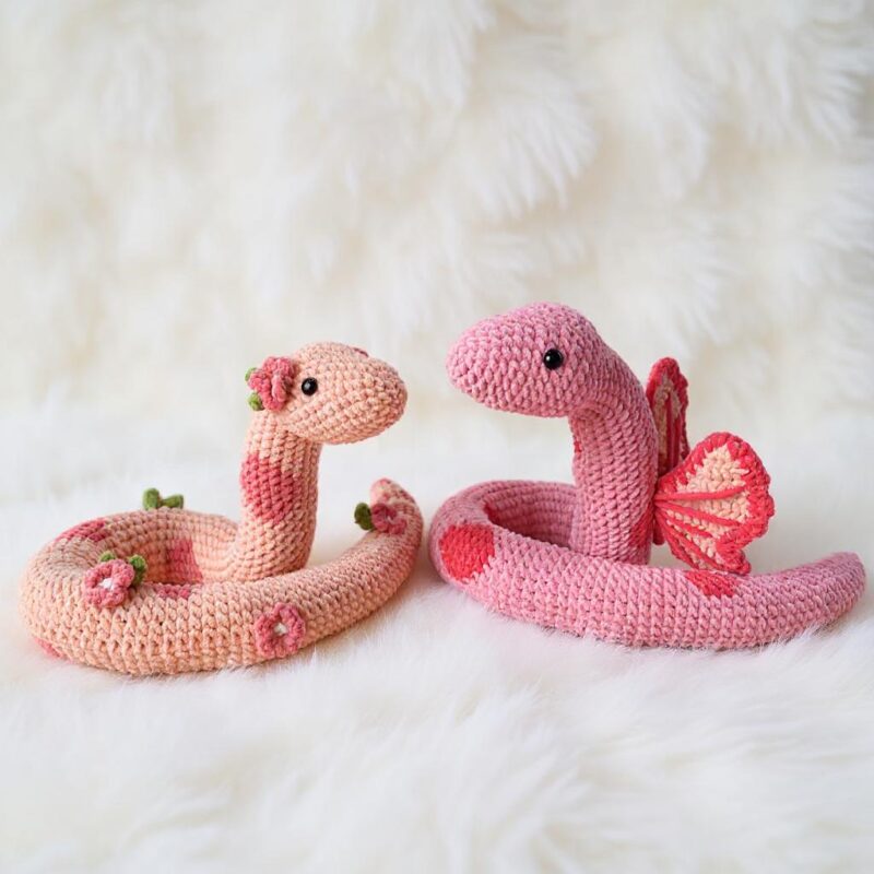 Butterbloom Snakes Amigurumi Crochet Pattern Bundle - Adorable DIY Stuffed Animal Toys - Instant Download PDF
