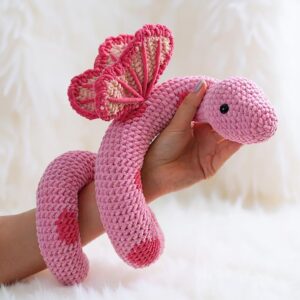 Butterfly Snake Amigurumi Crochet Pattern - Whimsical DIY Stuffed Animal Toy - Instant Download PDF