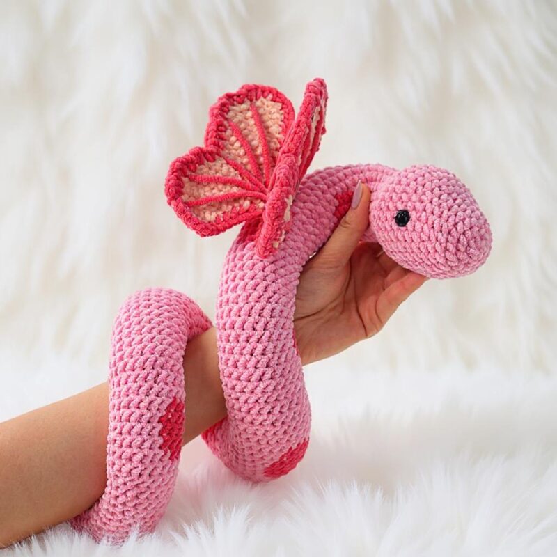 Butterfly Snake Amigurumi Crochet Pattern - Whimsical DIY Stuffed Animal Toy - Instant Download PDF - Image 2