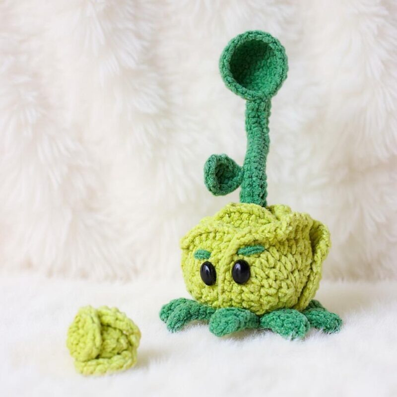 Cabbage-Pult Amigurumi Crochet Pattern - Playful DIY Stuffed Plant Toy - Instant Download PDF - Image 4